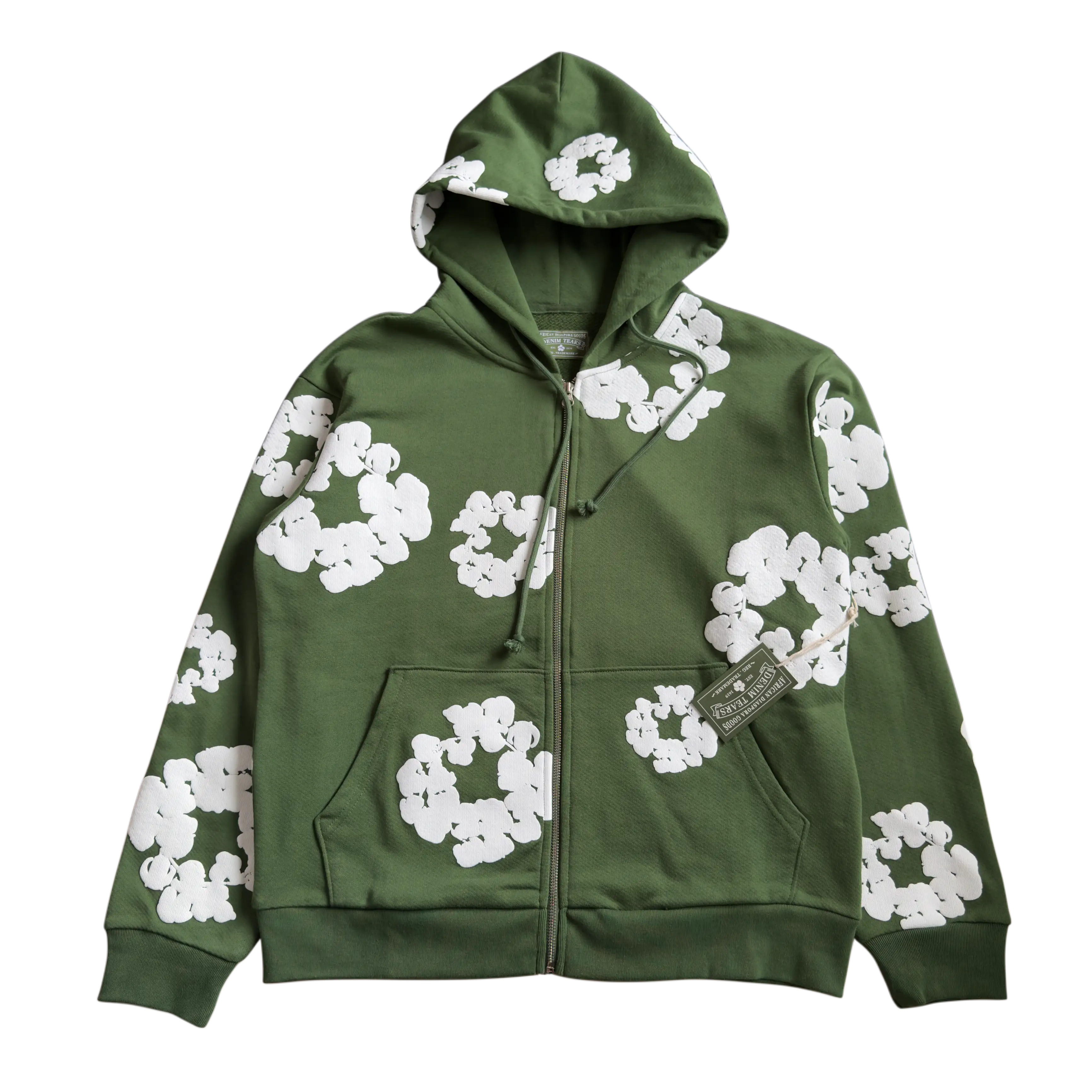 The Cotton Wreath Zip GREEN / VERDE