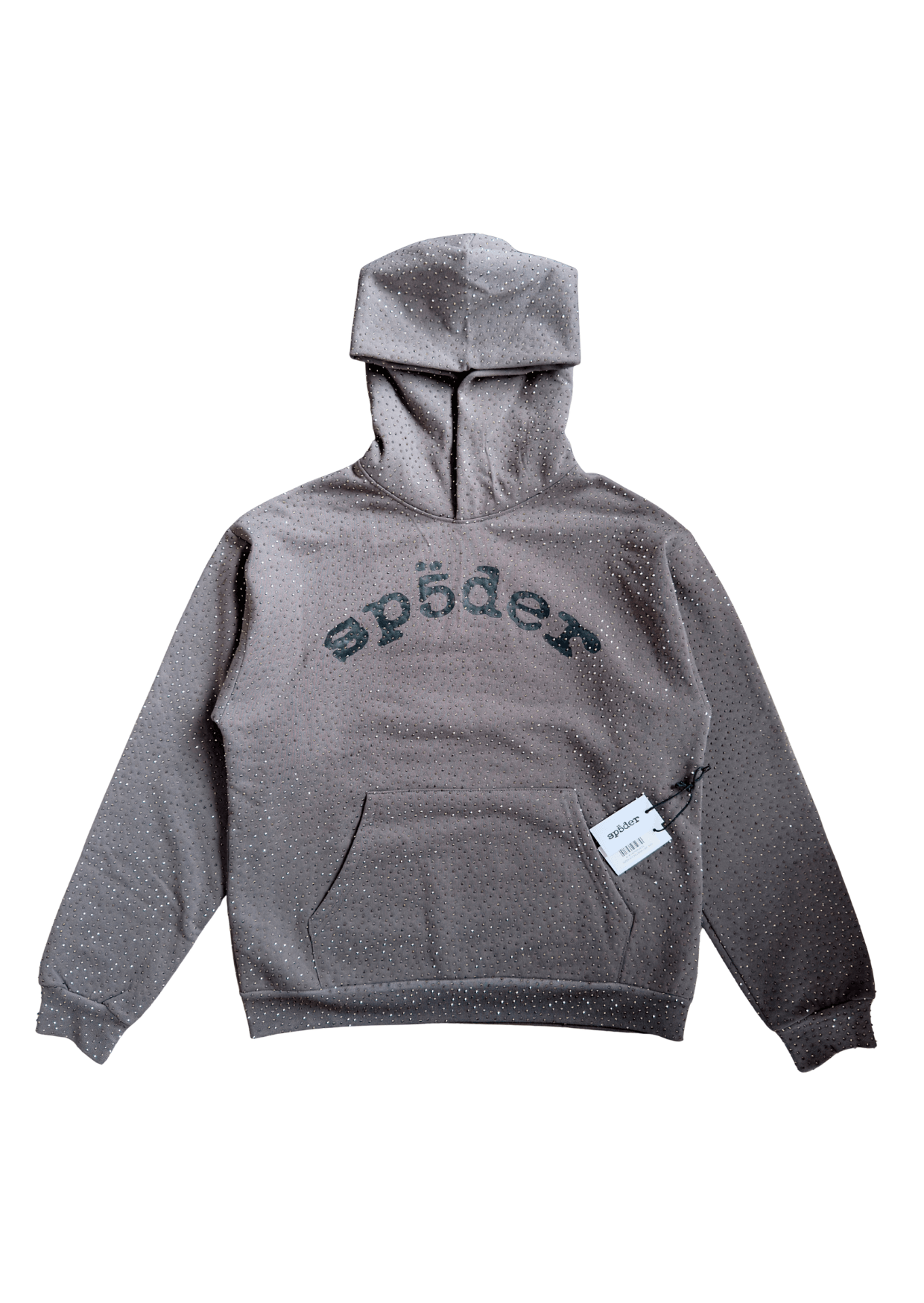 Sp5der VVS Hoodie Rhinestone Dark Grey