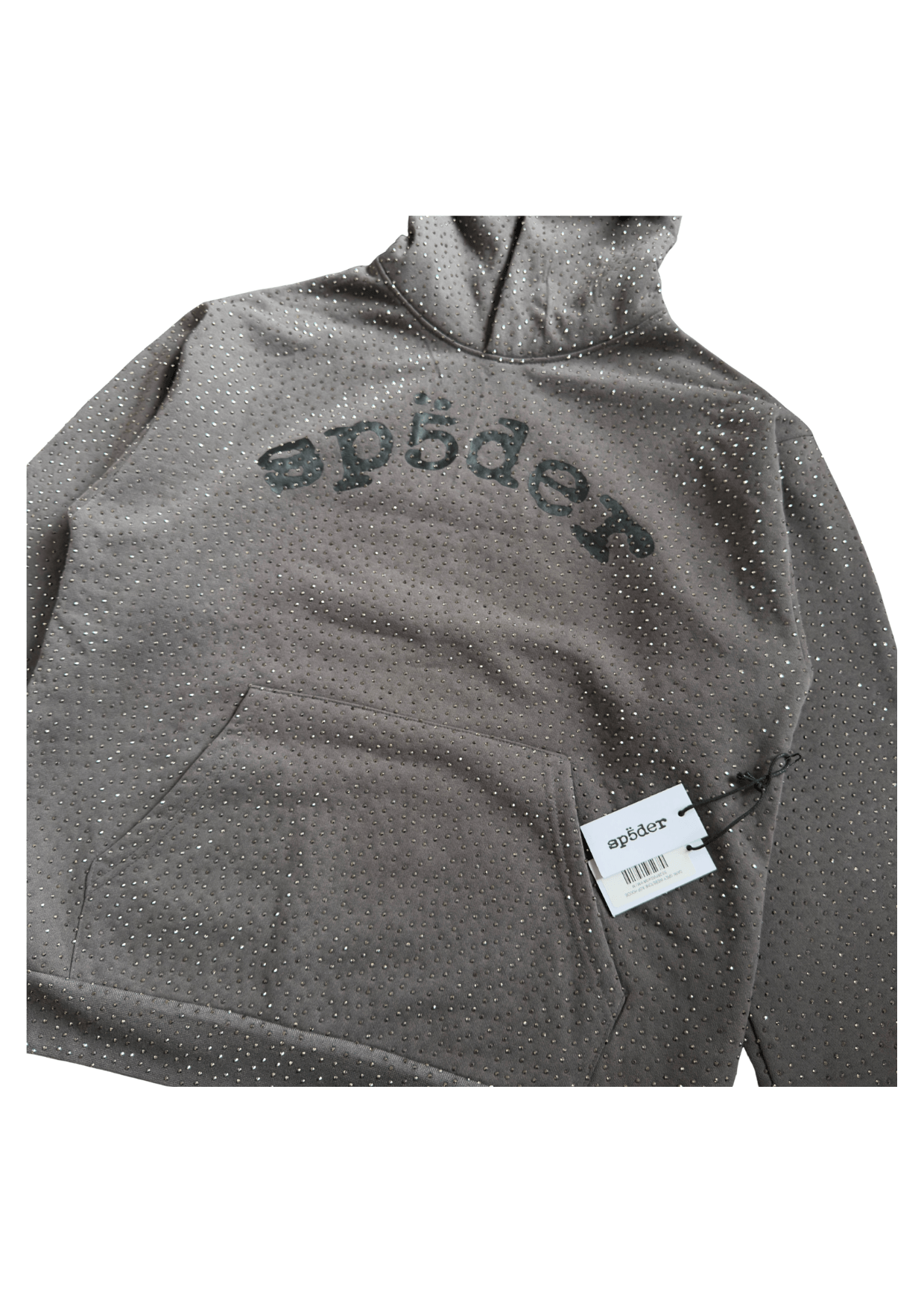 Sp5der VVS Hoodie Rhinestone Dark Grey