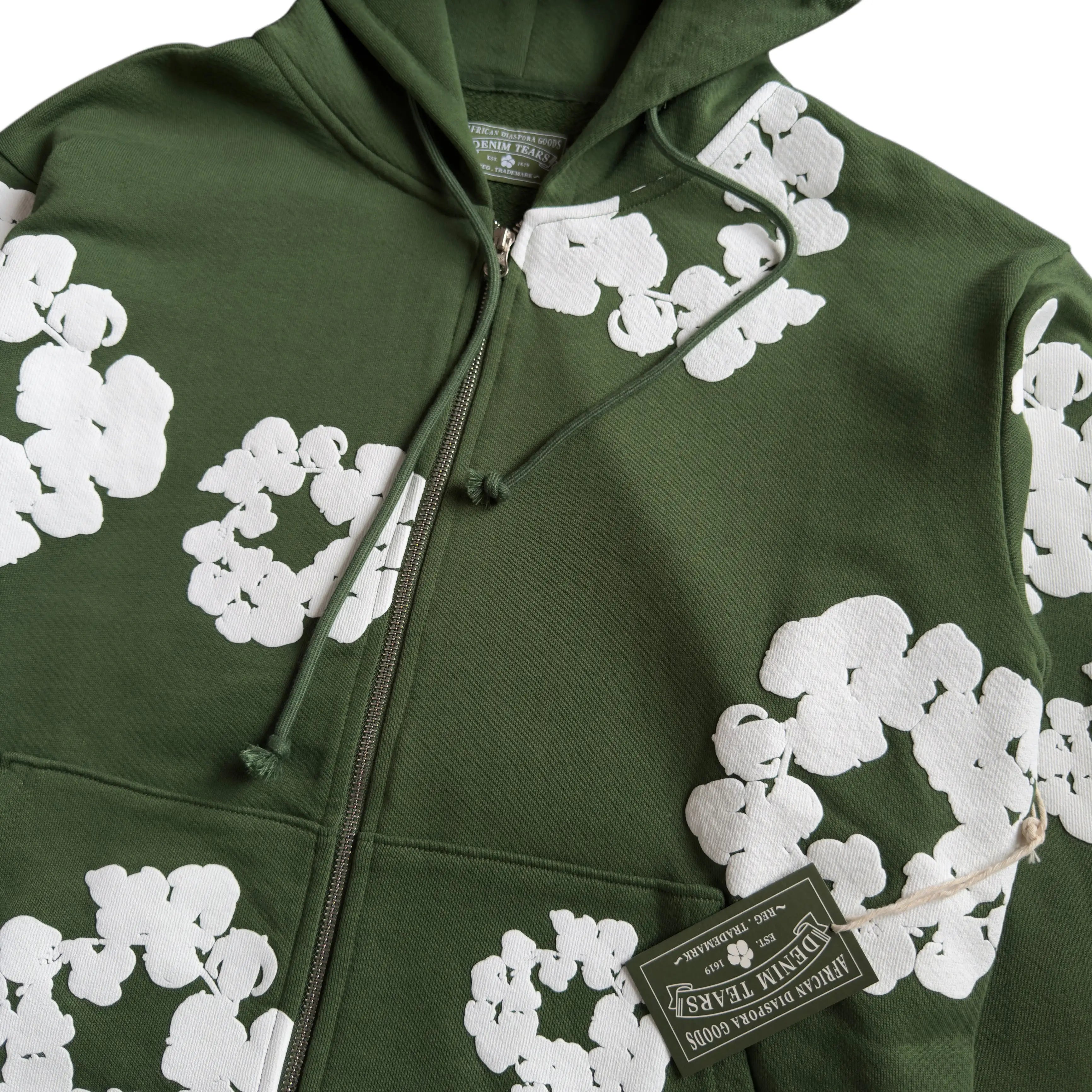 The Cotton Wreath Zip GREEN / VERDE