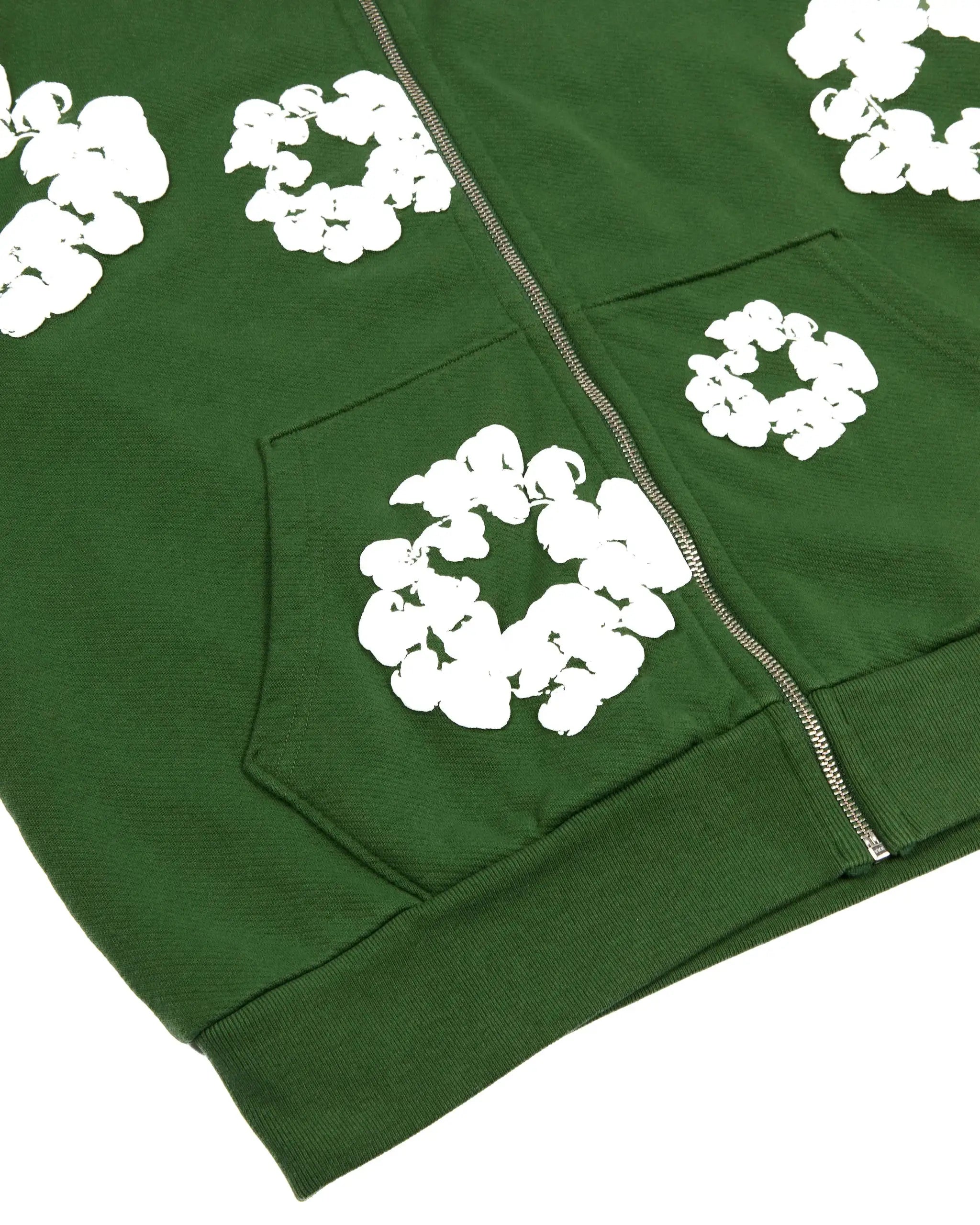 The Cotton Wreath Zip GREEN / VERDE